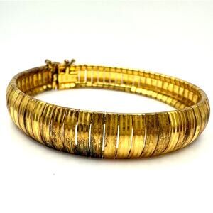 Itaor Italy vintage 925 sterling silver gold vermeil flex chain bracelet 22.40g